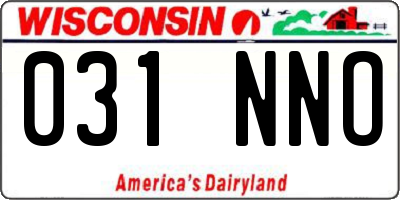 WI license plate 031NNO