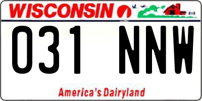 WI license plate 031NNW