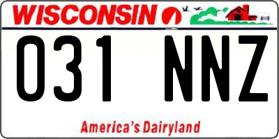 WI license plate 031NNZ