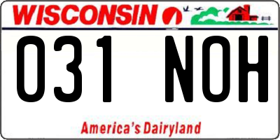 WI license plate 031NOH