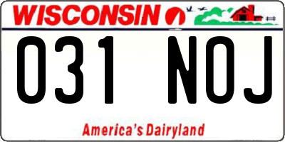 WI license plate 031NOJ