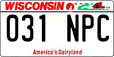WI license plate 031NPC