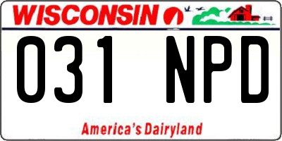 WI license plate 031NPD