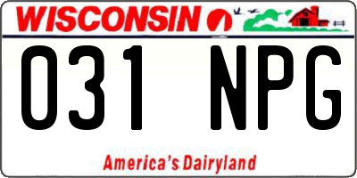 WI license plate 031NPG
