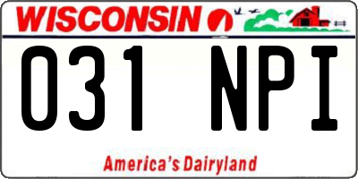 WI license plate 031NPI