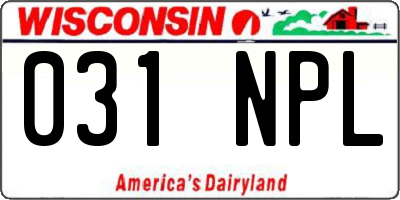 WI license plate 031NPL