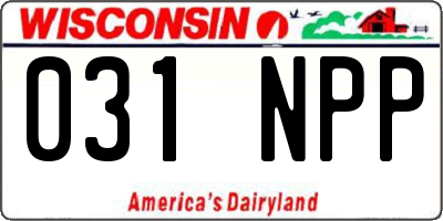WI license plate 031NPP
