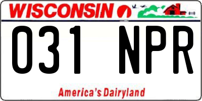 WI license plate 031NPR
