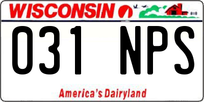 WI license plate 031NPS