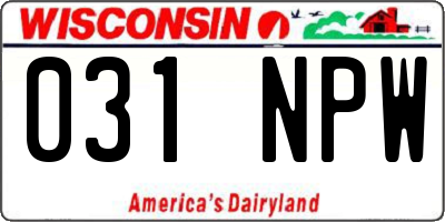 WI license plate 031NPW