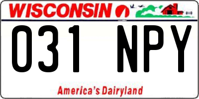 WI license plate 031NPY