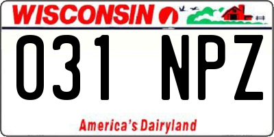WI license plate 031NPZ