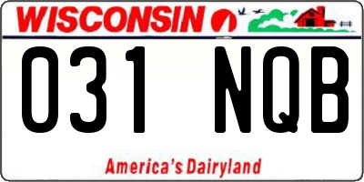 WI license plate 031NQB