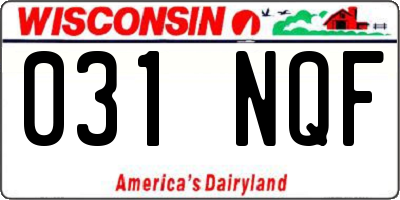 WI license plate 031NQF