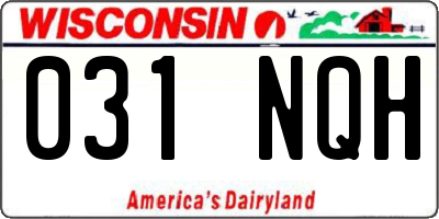 WI license plate 031NQH