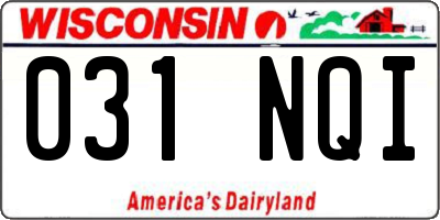 WI license plate 031NQI