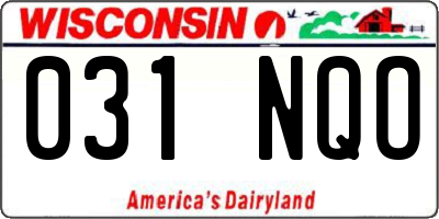 WI license plate 031NQO