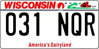 WI license plate 031NQR