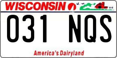 WI license plate 031NQS