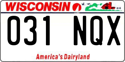 WI license plate 031NQX