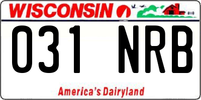WI license plate 031NRB