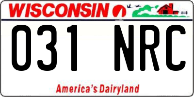 WI license plate 031NRC