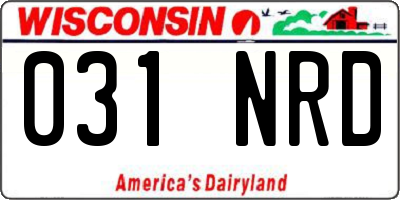 WI license plate 031NRD