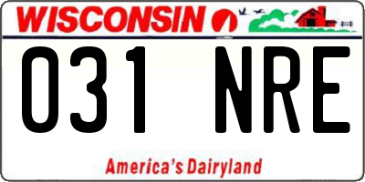 WI license plate 031NRE