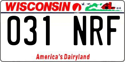 WI license plate 031NRF