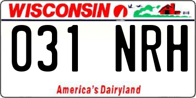 WI license plate 031NRH
