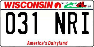 WI license plate 031NRI