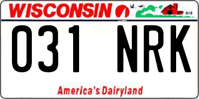 WI license plate 031NRK