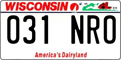 WI license plate 031NRO
