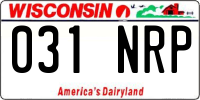 WI license plate 031NRP