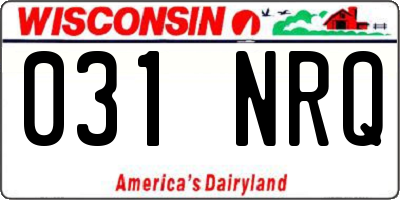WI license plate 031NRQ