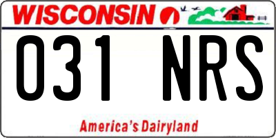 WI license plate 031NRS