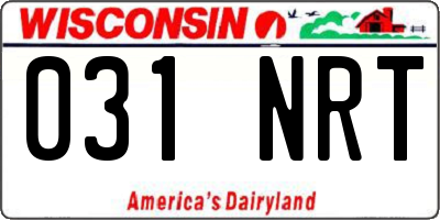 WI license plate 031NRT