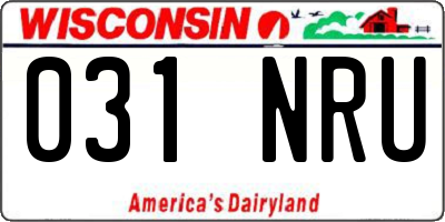 WI license plate 031NRU