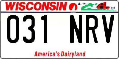 WI license plate 031NRV
