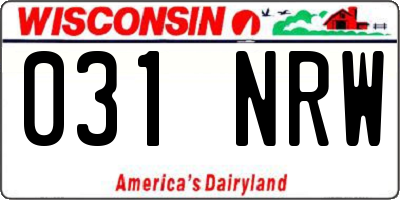 WI license plate 031NRW
