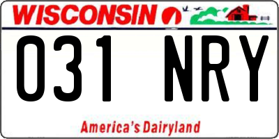 WI license plate 031NRY