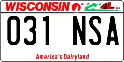 WI license plate 031NSA
