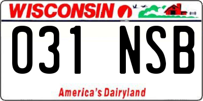 WI license plate 031NSB