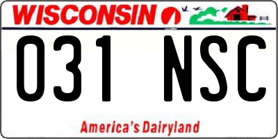WI license plate 031NSC