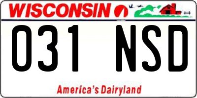 WI license plate 031NSD