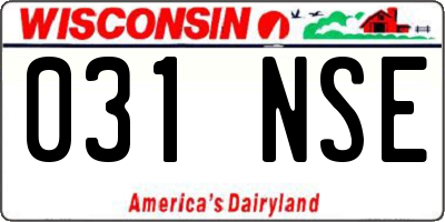 WI license plate 031NSE