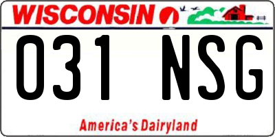WI license plate 031NSG