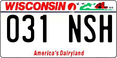 WI license plate 031NSH