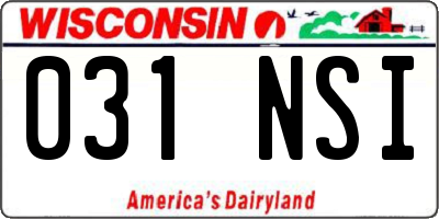 WI license plate 031NSI