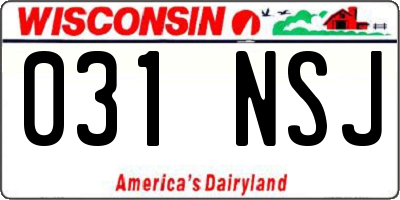 WI license plate 031NSJ